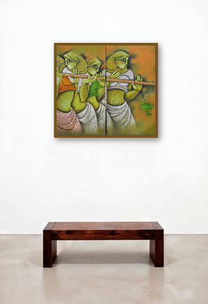 Music Iii (Melodic Muse) by artist Satyajeet Shinde displayed in a Minimalist Dining Room