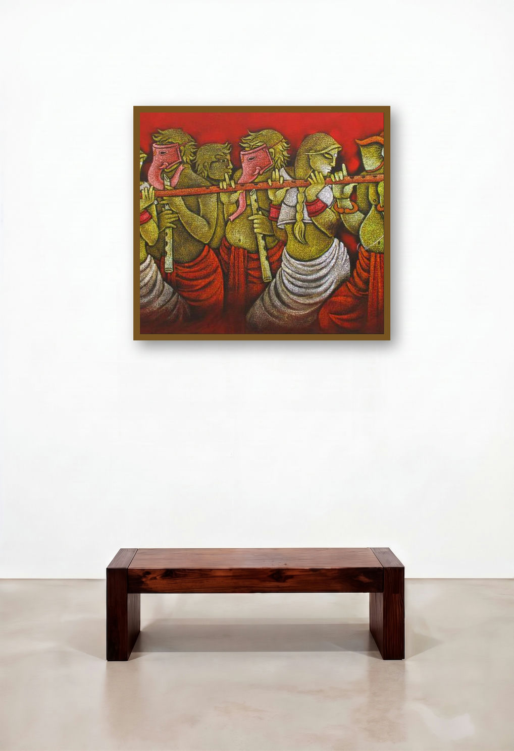 Music Iv (Melodic Convergence) by artist Satyajeet Shinde displayed in a Boutique Hotel Style Study