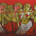 Figurative acrylic painting titled 'Music IV', 30x48 inches, by artist Satyajeet Shinde on Canvas