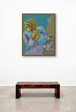 Music Ix (Enchanted Melodies) by artist Satyajeet Shinde displayed in a Urban Loft Dining Room