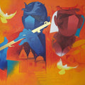 Figurative acrylic painting titled 'Music Of Banaras 1', 32x42 inches, by artist Ranjit Singh on Canvas