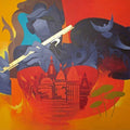 Figurative acrylic painting titled 'Music Of Banaras 3', 32x42 inches, by artist Ranjit Singh on Canvas