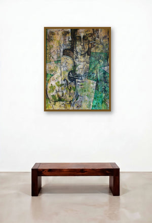 Music Of Silence 1 (Silent Harmony) by artist Rupchand Kundu displayed in a Japandi Lounge