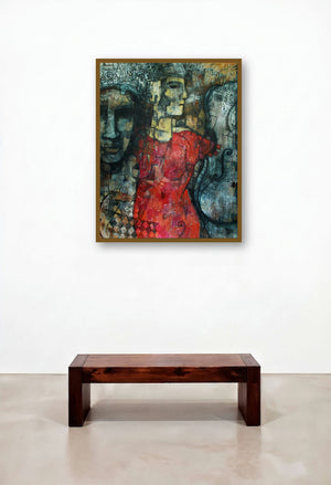 Music Of Silence 2 (Echoes of the Unspoken) by artist Rupchand Kundu displayed in a Art Deco Foyer