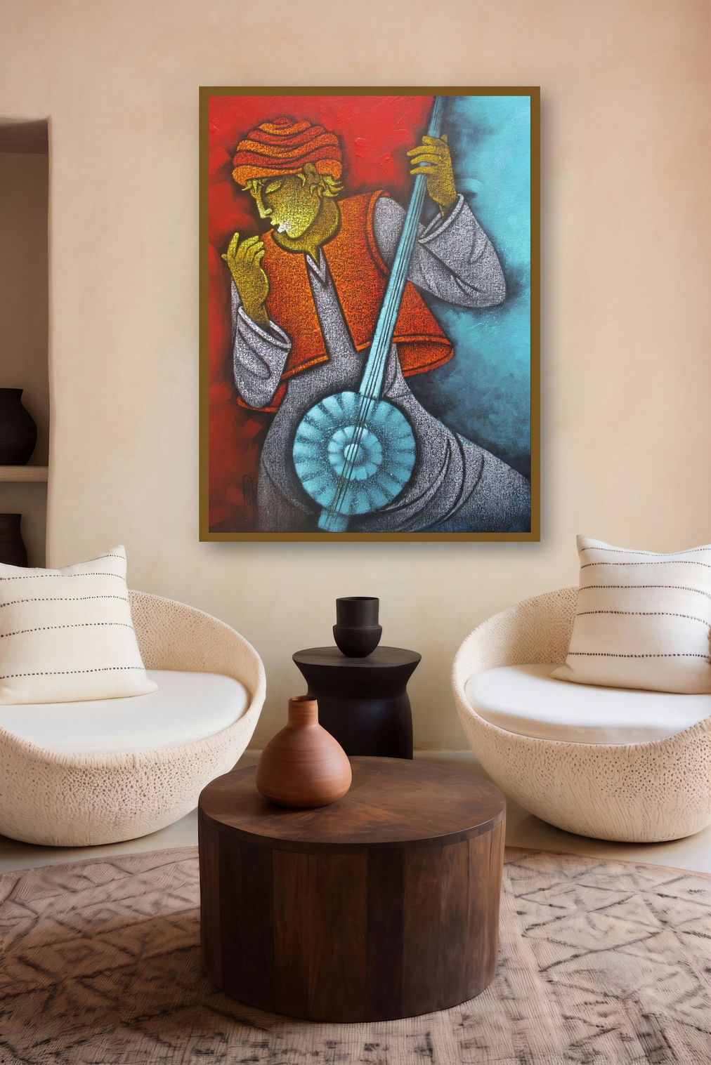 Music V (Rhythmic Reverie) by artist Satyajeet Shinde displayed in a Modern gallery