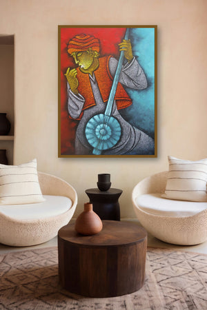 Music V (Rhythmic Reverie) by artist Satyajeet Shinde displayed in a Modern gallery