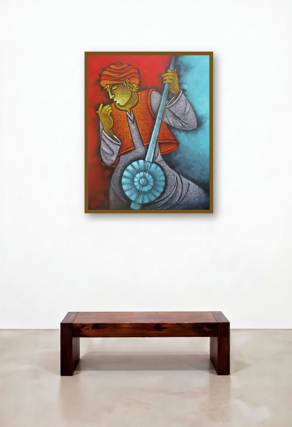 Music V (Rhythmic Reverie) by artist Satyajeet Shinde displayed in a Contemporary Foyer