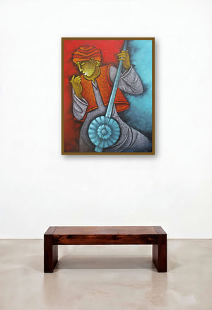 Music V (Rhythmic Reverie) by artist Satyajeet Shinde displayed in a Contemporary Foyer