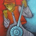Figurative acrylic painting titled 'Music V', 24x30 inches, by artist Satyajeet Shinde on Canvas