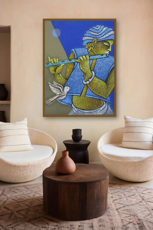 Music Viii (Symphony of Sounds) by artist Satyajeet Shinde displayed in a Museum Style gallery