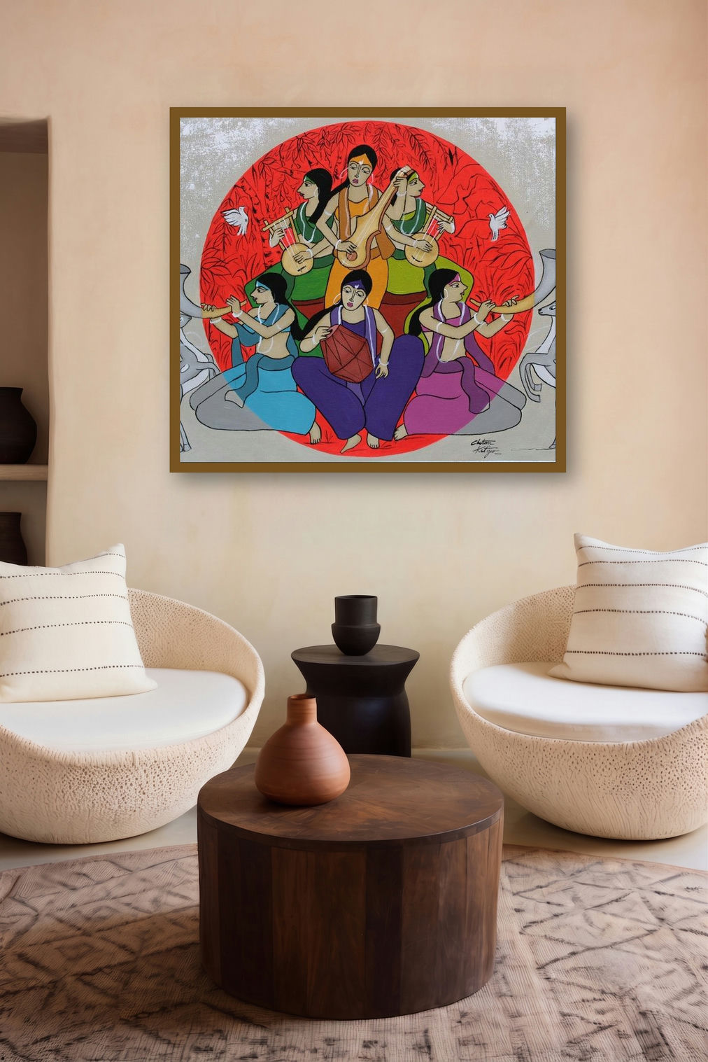 Musical Band (The Celestial Symphony) by artist Chetan Katigar displayed in a Minimalist gallery