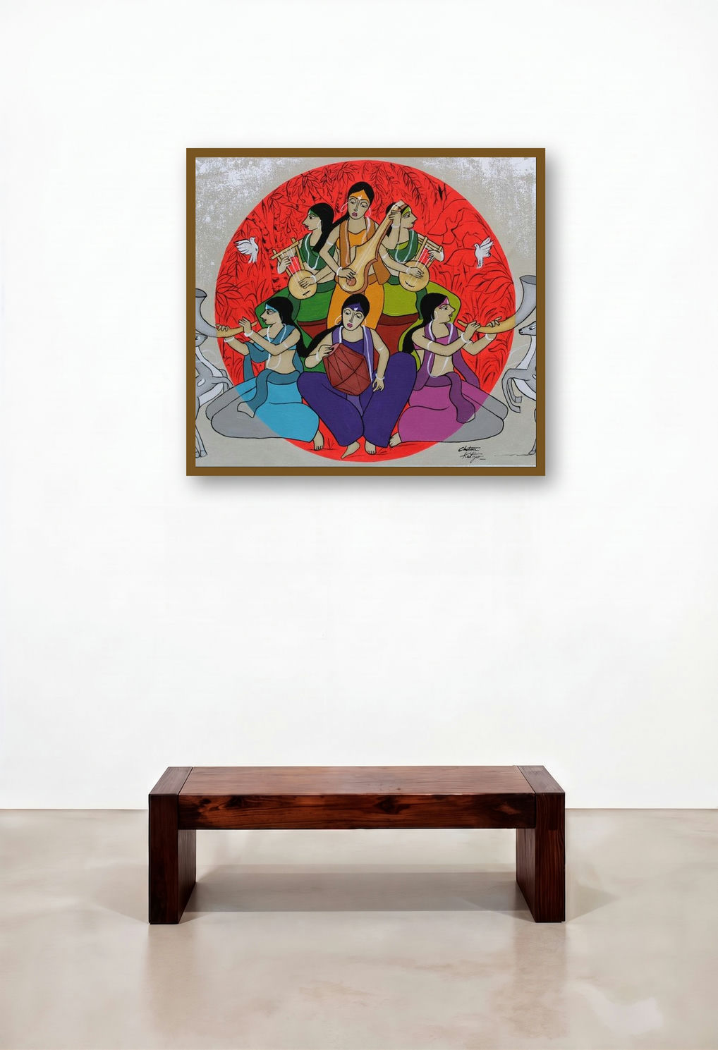 Musical Band (The Celestial Symphony) by artist Chetan Katigar displayed in a Scandinavian Dining Room