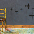 Musical Chairs' contemporary acrylic painting by artist Isha Bawiskar, 36x48 inch, on canvas