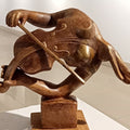 Musician 2' figurative Bronze sculpture by artist Dilip Paul, 11x12 inch, on bronze
