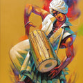 Figurative acrylic painting titled 'Musician 3', 48x33 inch, by artist Shankar Gojare on Canvas