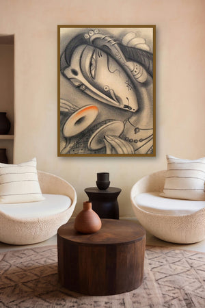 Musician Iv (Aurelian Gaze) by artist Ramesh Pachpande displayed in a Curated gallery