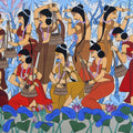 Musicians' figurative acrylic painting by artist Chetan Katigar, 44x60 inch, on canvas
