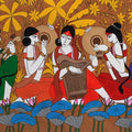 The Musicians' figurative acrylic painting by artist Chetan Katigar, 38x68 inch, on canvas