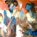 Musicians' figurative oil painting by artist Kavita Tambolkar, 30x36 inch, on canvas
