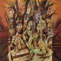 Music oil painting titled 'Musicians', 36x48 inches, by artist Durshit Bhaskar on Canvas