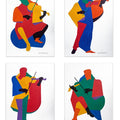 Musicians In Motion' figurative acrylic painting by artist Prasanta Acharjee, 12x8 inch, on brusto board