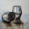 Still-life watercolor painting titled 'My Childhood Glass', 8x10 inches, by artist Sachin Revankar on Paper