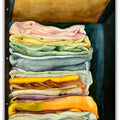 Still-life watercolor painting titled 'My cloths', 14x22 inches, by artist Biki Das on Paper