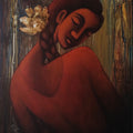 'My Dreams 4' figurative acrylic painting by artist Uttam Bhattacharya, 24x18 inch, on canvas