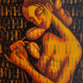 'My Dreams 6' figurative acrylic painting by artist Uttam Bhattacharya, 30x24 inch, on canvas