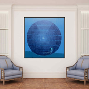 In-situ view of Mukesh Hattarge's 'My Growth Ii' painting in a room