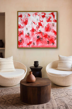My Soul Is Burning (Crimson Tide) by artist Raj Kumar Mazinder displayed in a Modern gallery