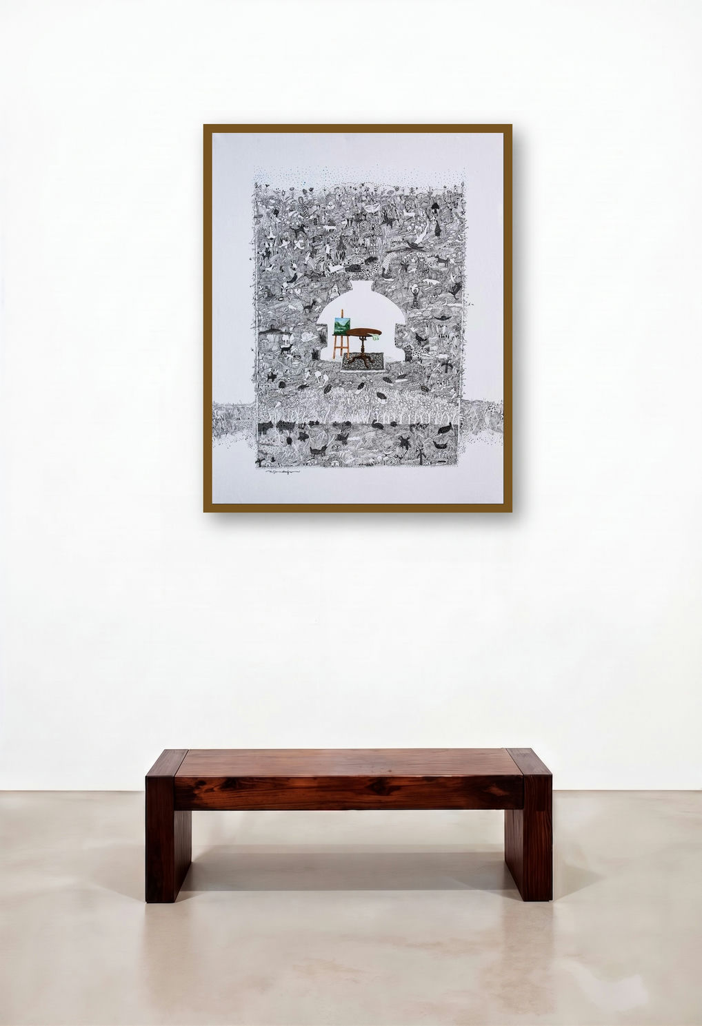 My Studio (The Inner World) by artist Avijit Mukherjee displayed in a Urban Loft Foyer