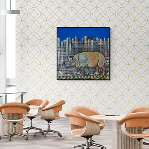 In-situ view of Ashish Kushwaha's 'Is That My Way' painting in a room