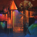 Mysterious Moon' contemporary acrylic painting by artist Pradip Sengupta, 20x24 inch, on canvas