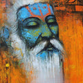 Religious acrylic painting titled 'Mystic Sadhu 1', 18x12 inches, by artist Somnath Bothe on Canvas