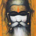 Religious acrylic painting titled 'Mystic Sadhu 2', 18x12 inches, by artist Somnath Bothe on Canvas