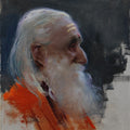 Mystic Stillness' religious oil painting by artist Surabhi Gulwelkar, 12x10 inch, on linen