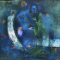 Figurative oil painting titled 'Mystic World', 36x36 inches, by artist Vijaya Ved on Canvas