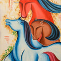 contemporary acrylic oil painting titled 'Mythic creatures', 48x36 inches, by artist Deepali Mundra on Canvas