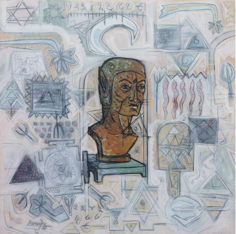 'Naag Panchami' contemporary acrylic painting by artist Abhishek Chourasia, 48x48 inch, on canvas