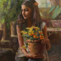 Nakshatra' figurative oil painting by artist Rohan Daithankar, 24x18 inch, on linen
