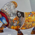 Nandi' religious acrylic painting by artist Chandrakant Tajbije, 36x60 inch, on canvas