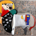 'Nandi 3' religious acrylic painting by artist Jiban Biswas, 48x60 inch, on canvas