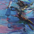 Narayana As The Tortoise' religious acrylic painting by artist Ramesh Nanware, 24x24 inch, on canvas