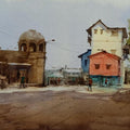 Cityscape watercolor painting titled 'Nashik', 11x15 inches, by artist Ashwin Khapare on Paper