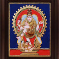 Religious tanjore traditional art titled 'Natarajar Tanjore Painting', 24x18 inches, by artist Myangadi Tanjore on Plywood
