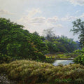 Realistic oil painting titled 'National Park 1', 21x15 inches, by artist Sanjay Sarfare on Canvas