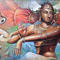 'Natraj' religious mixed-media painting by artist Sudhir Meher, 29x41 inch, on mount board