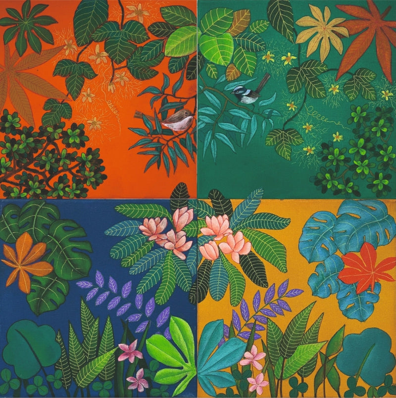 Nature 1' nature acrylic painting by artist Raghu Akula, 24x24 inch, on canvas