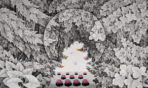 Nature acrylic ink painting titled 'Nature 5', 36x60 inches, by artist Umakant Kanade on Canvas